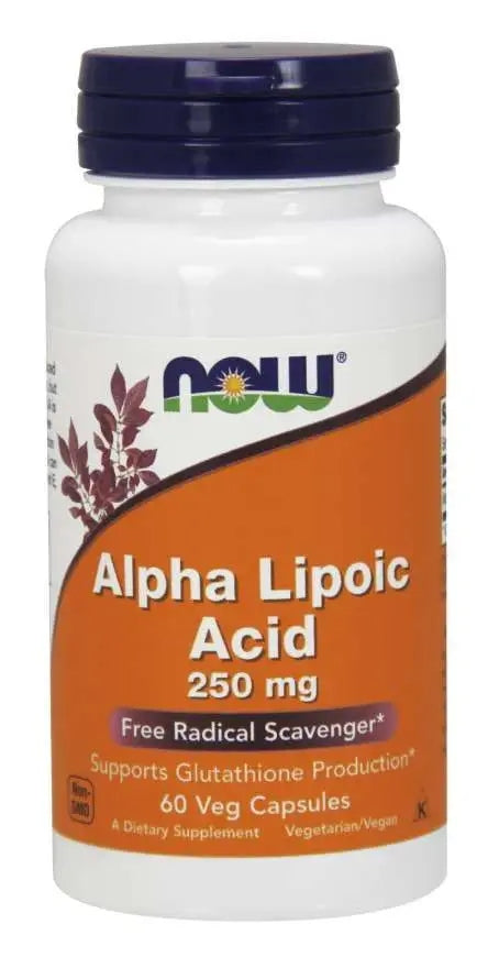 NOW Foods Alpha Lipolic Acid 250mg Alpha Lipoic Acid 60 VEGG CAPS. Weight 48 g