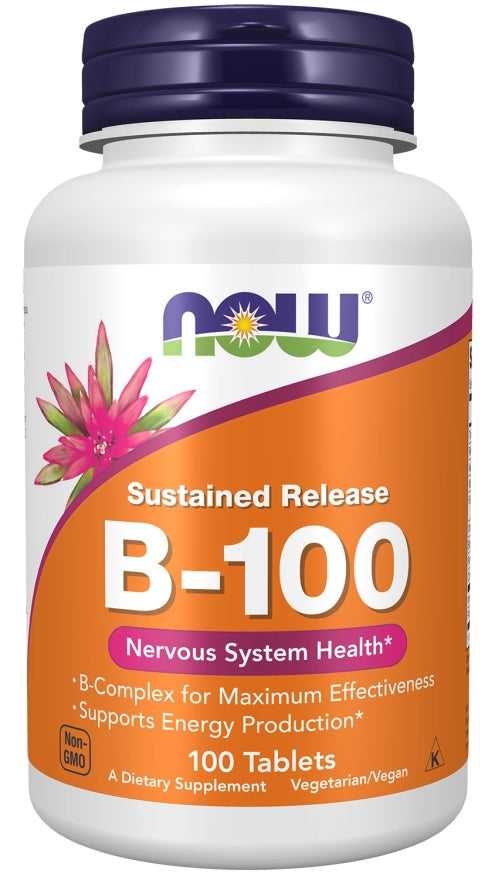 NOW Foods B-100 Sustained Release 100 tablets B VITAMINS