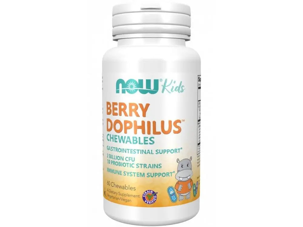 NOW Foods BerryDophilus Kids PROBIOTIC FOR KIDS BLUEBERRY FOR SUCKING 60caps Manufacturer code 733739029362