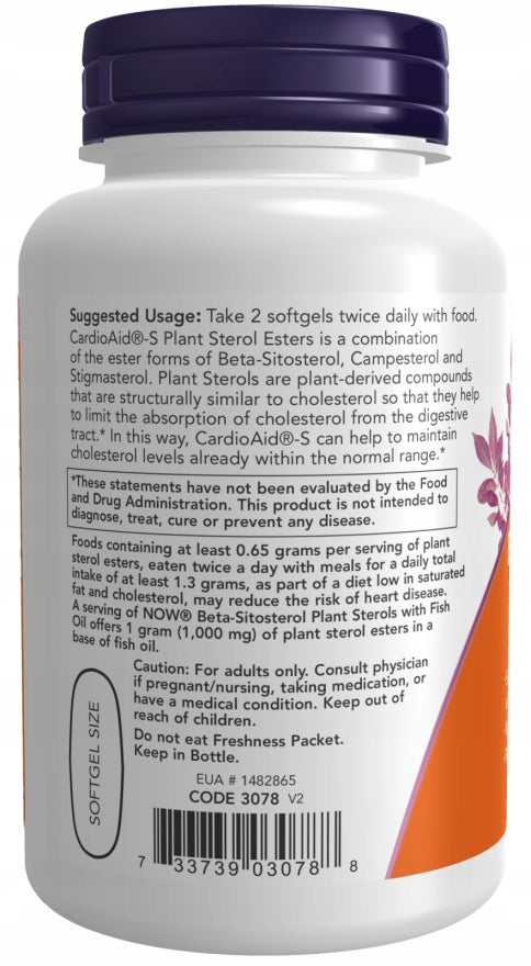 NOW Foods Beta-sitosterol PLANT STEROLS FISH OIL CHOLESTEROL 90caps Expiration date not specified