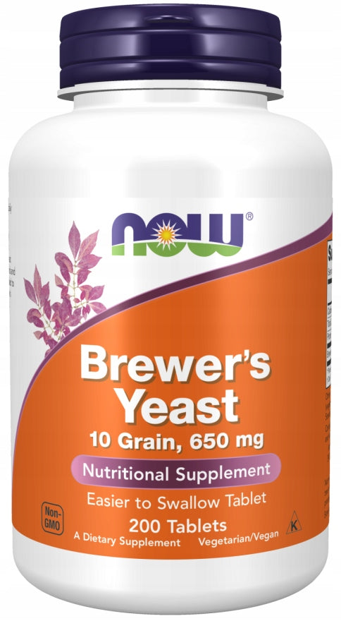 NOW Foods Brewer's Yeast 650mg BREWING YEAST VITAMIN B NERVOUS SYSTEM 200t