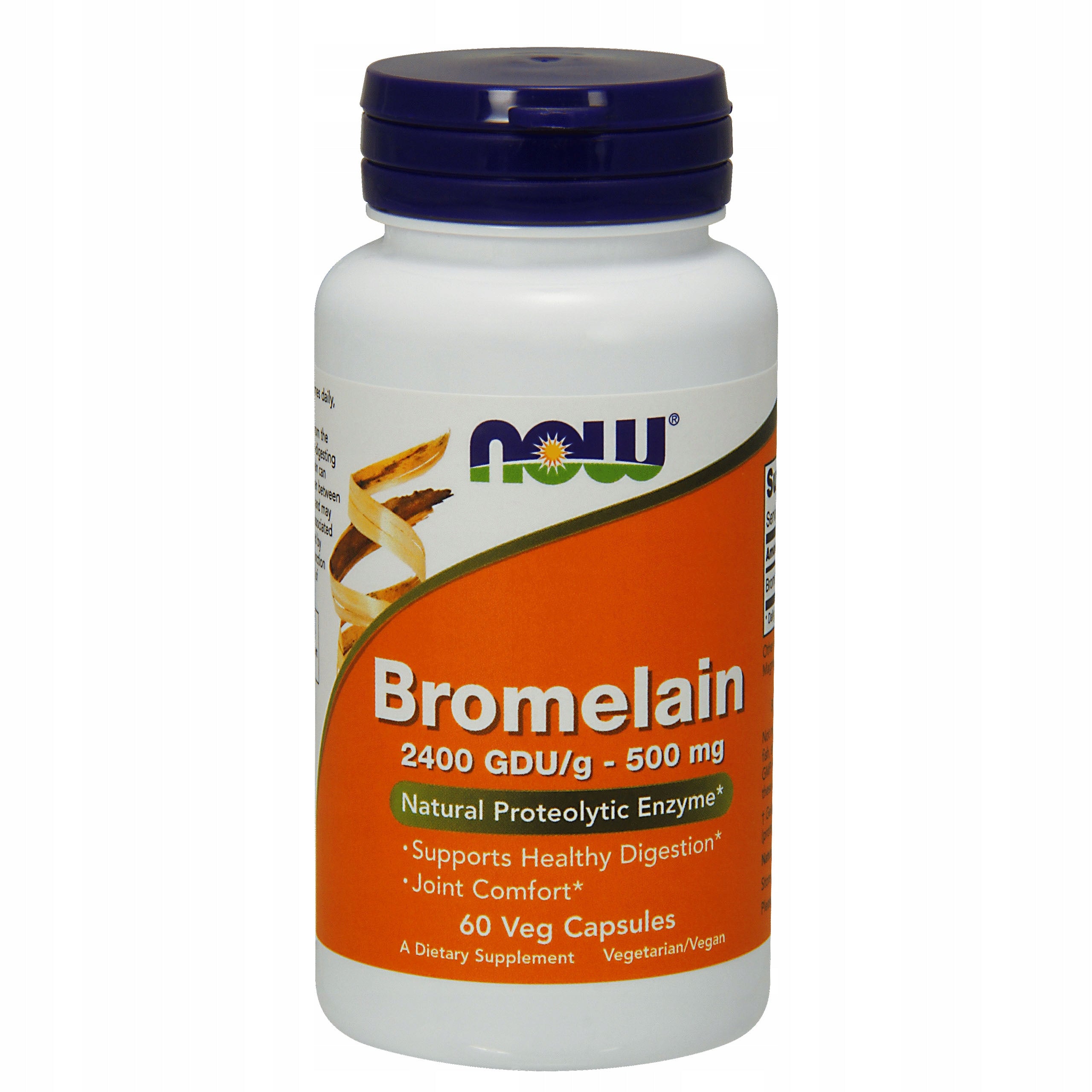 NOW Foods Bromelain 500mg WITH PINEAPPLE NATURAL ENZYMES DIGESTION 60caps Manufacturer code NOW/104