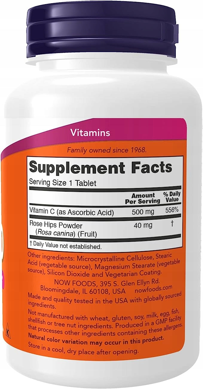NOW Foods C-500 250 Tablets VITAMIN C WILD ROSE Expiration date at least six months from the date of purchase