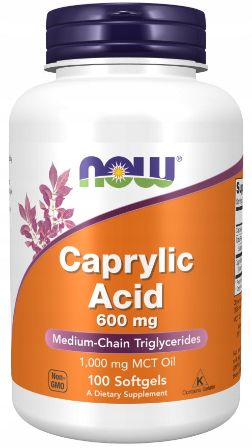 NOW Foods CAPRYLIC ACID 600mg MYCOSIS YEAST 100softgels