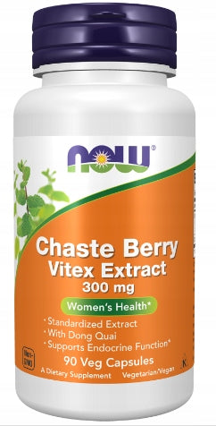 NOW Foods Chaste Berry Vitex 300mg PMS IMMACULATE VEGE 90caps