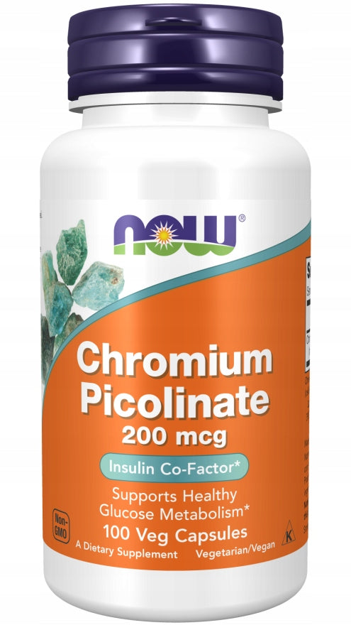 NOW Foods Chromium Picolinate 200mcg CHROMIUM SLIMMING FATIGUE 100caps