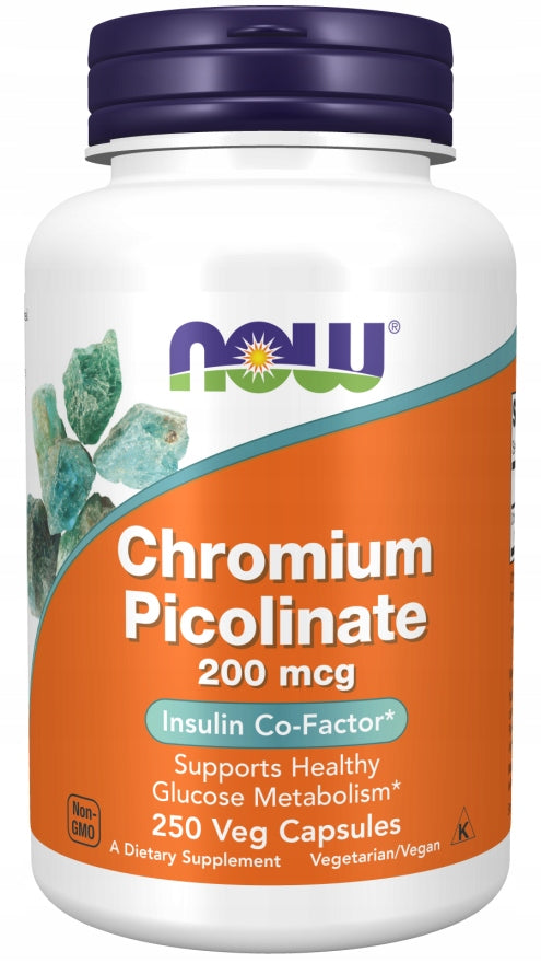 NOW Foods Chromium Picolinate 200mcg CHROMIUM SLIMMING FATIGUE 250caps