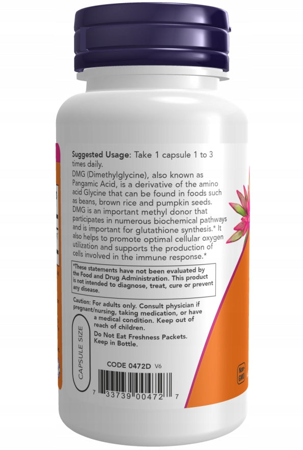 NOW Foods DMG Dimethylglycine 125mg PANGAMIC ACID WIT.B15 ENERGY 100k Manufacturer code NOW/DMG125/100/KAP/
