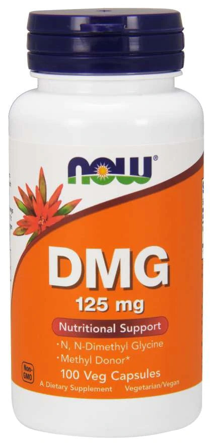 NOW Foods DMG N, N-dimethyl Glycine 125mg Methyl Source 100 VEGG CAPS Weight 80 g