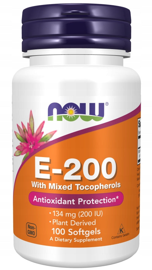 NOW Foods E-200 with Tocopherol Mix 200 IU 100 capsules