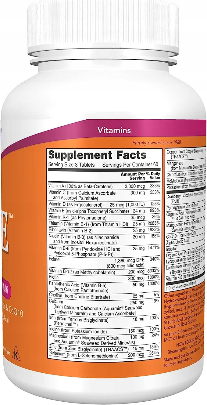 NOW Foods EVE Superior Multi MULTIVITAMIN 180 tablets Brand Now foods