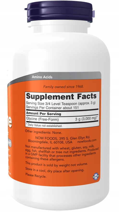 NOW Foods Glycine GLYCINE REGENERATION ENERGY PURE POWDER 454g Brand Now foods