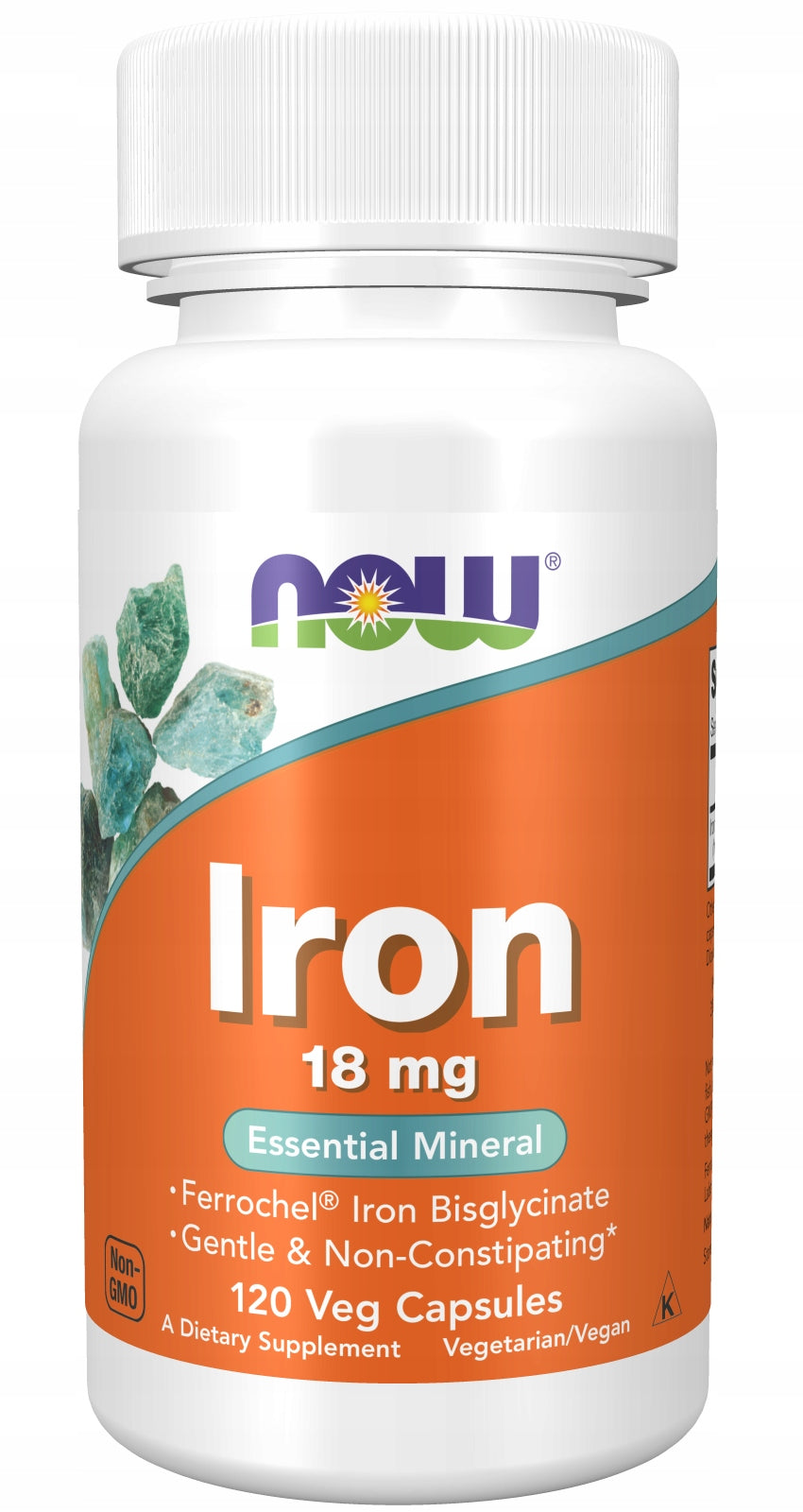 NOW Foods Iron 18mg EASILY DIGESTIBLE IRON ENERGY 120 vege kaps