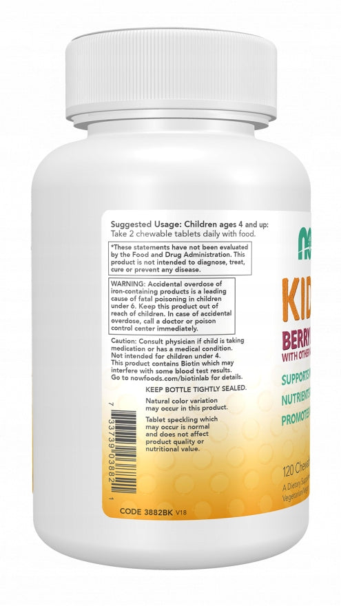 NOW Foods KID VITS Multi Vitamins Minerals For Children 120 tab. for sucking Brand Now foods