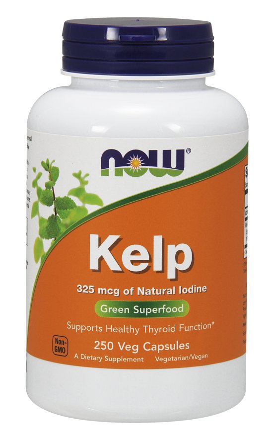 NOW Foods Kelp 325mcg ALGAE EXTRACT IODINE THYROID GLAND VEGE 250cap Expiration date not specified