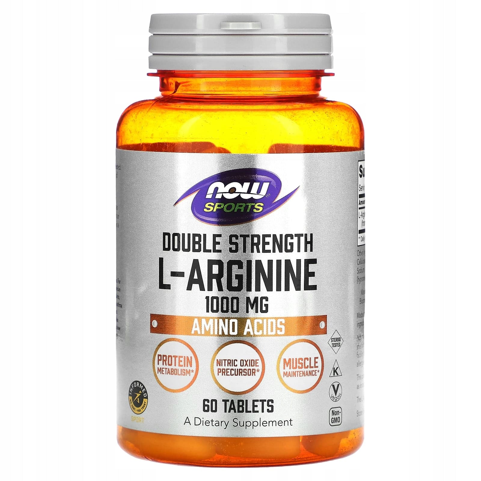 NOW Foods L-Arginine 1000mg Libido Pump Strength Testosterone 60 Tablets Expiration date at least six months from the date of purchase