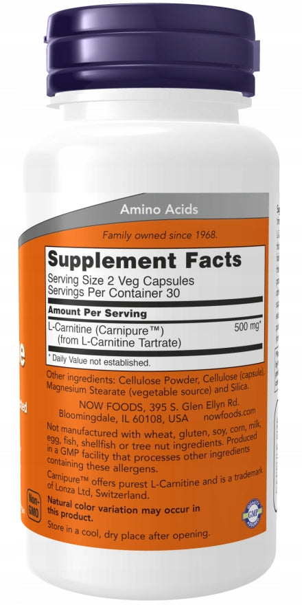 NOW Foods L-Carnitine 250mg CARNITINE MUSCLES FAT BURNING VEGE 60caps EAN (GTIN) 733739000620