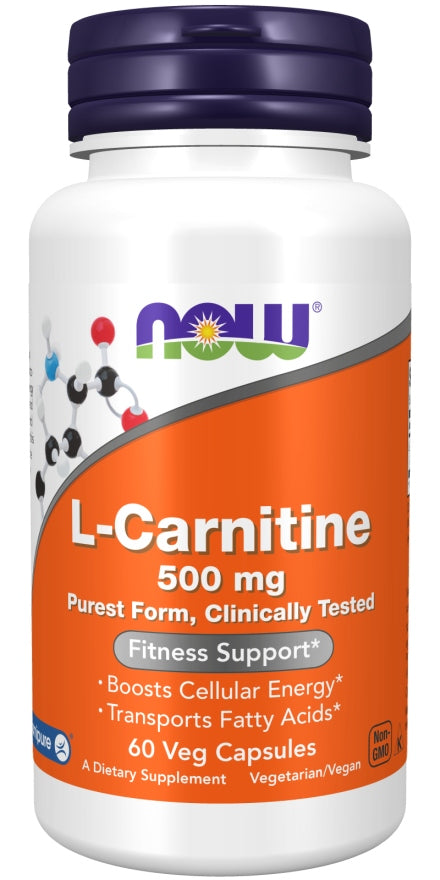 NOW Foods L-Carnitine 500mg CARNITINE MUSCLES FAT BURNING VEGE 60caps
