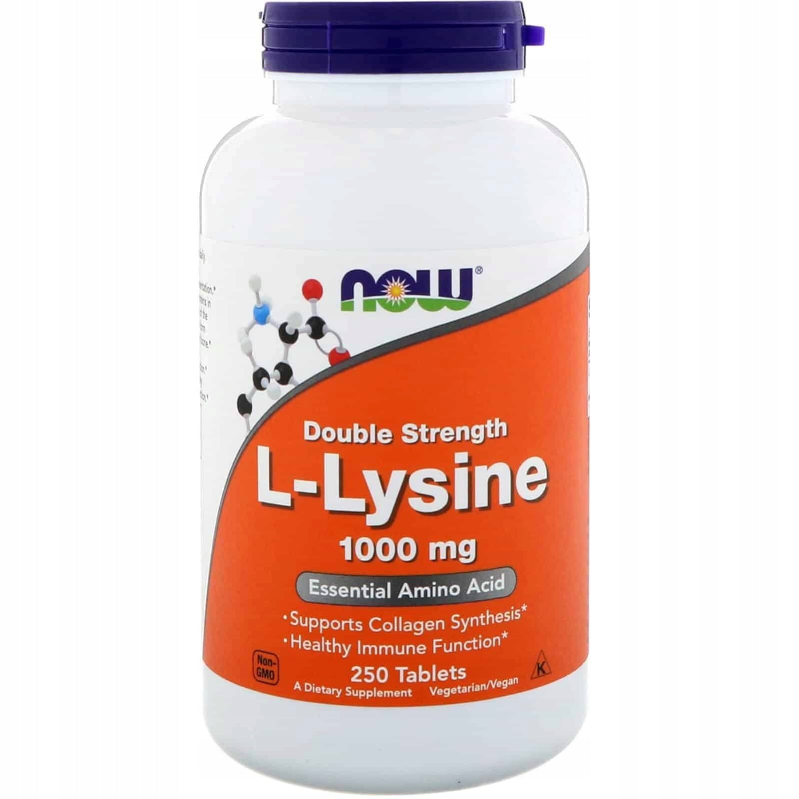 NOW Foods L-Lysine 1000mg LYSINE AMINO ACID HEALTHY JOINTS 250tab Expiration date not specified
