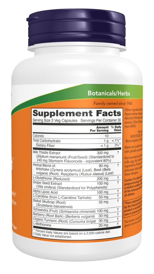 NOW Foods Liver Refresh Detox Milk Thistle Regeneration Liver Complex 180k Packaging status original