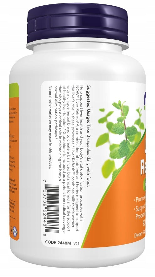 NOW Foods Liver Refresh Detox Milk Thistle Regeneration Liver Complex 90caps Expiration date not specified