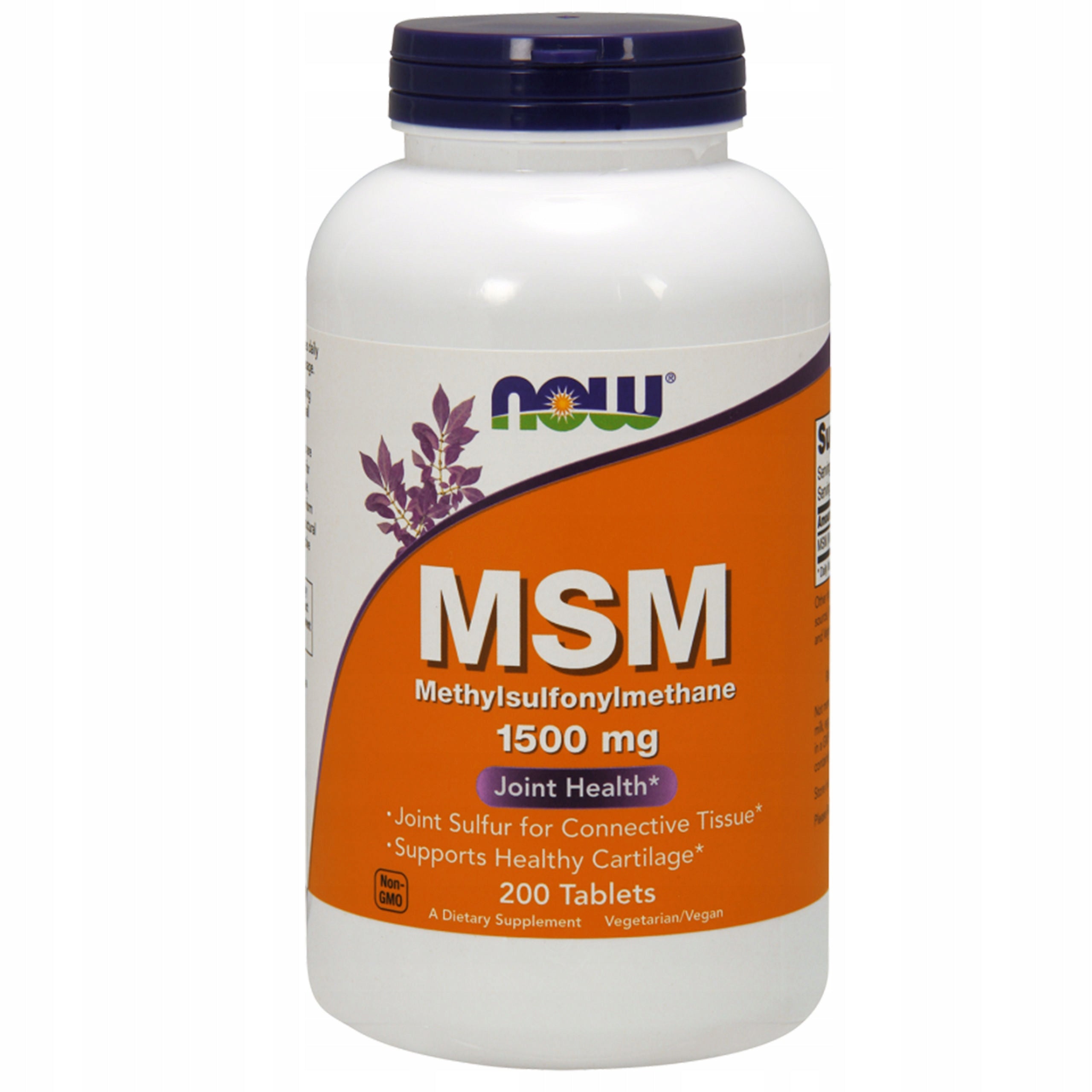NOW Foods MSM Methylsulphonylmethane 1500mg ORGANIC SULFUR JOINTS 200tab Manufacturer code 733739021311
