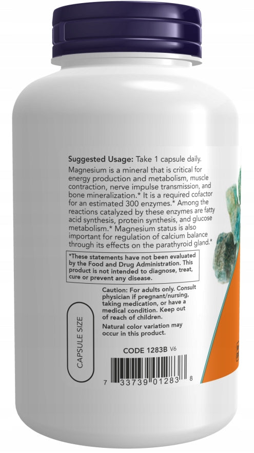 NOW Foods Magnesium Citrate Aspartate Magnesium Oxide 400mg Contractions 180caps Expiration date not specified
