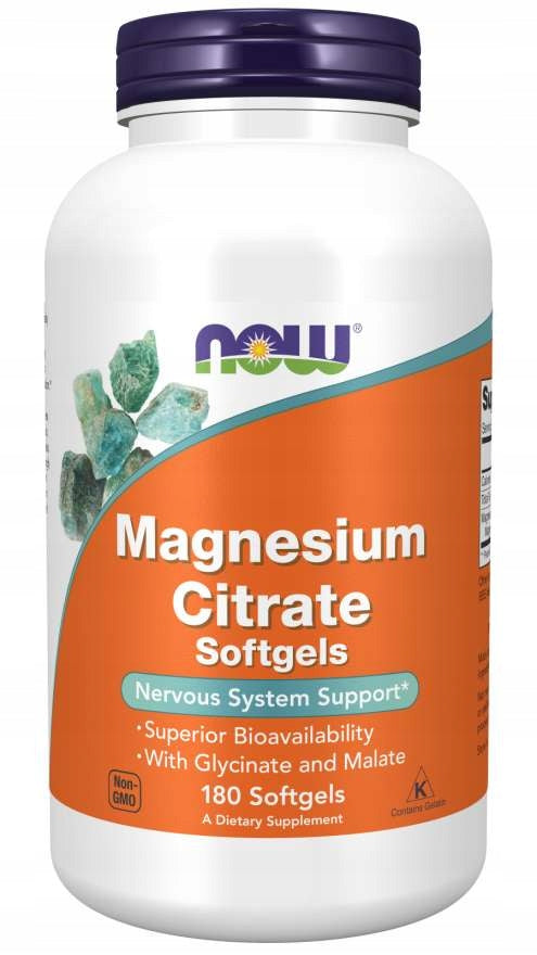NOW Foods Magnesium Citrate CITRATE MAGNESIUM FATIGUE NERVOUS SYSTEM 180caps