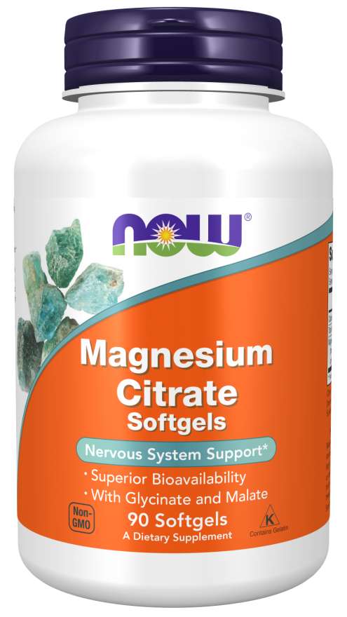 NOW Foods Magnesium Citrate CITRATE MAGNESIUM FATIGUE NERVOUS SYSTEM 90caps