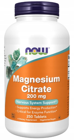 NOW Foods Magnesium Citrate Contractions 200mg 250tab Expiration date not specified