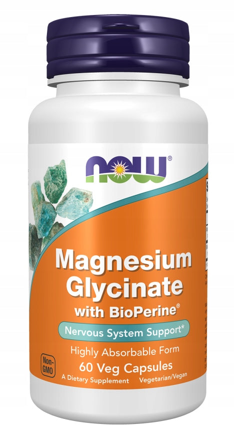 NOW Foods Magnesium Glycate with BioPerine 60 capsules