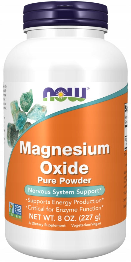 NOW Foods Magnesium Oxide MUSCLES CONTRACTIONS MAGNESIUM OXIDE POWDER VEGE 227g