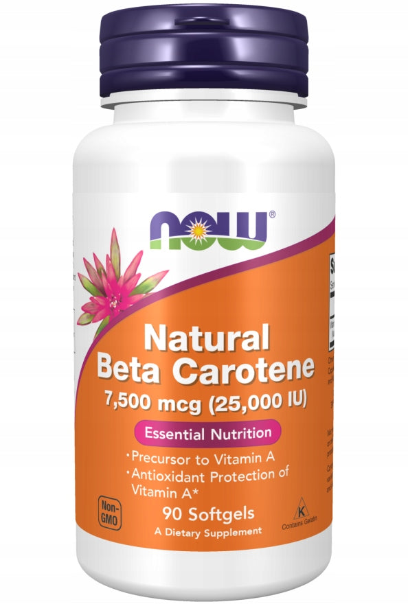 NOW Foods Natural Beta Carotene VISION NATURAL BETA CAROTENE 25000IU 90 kap
