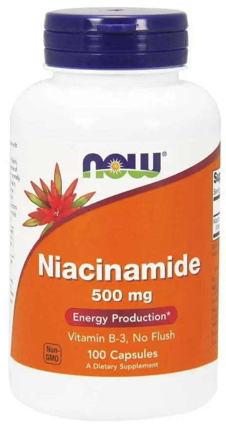 NOW Foods Niacinamide 500mg Niacinamide Wit. B3 PP SKIN FATIGUE 100k EAN (GTIN) 733739004789