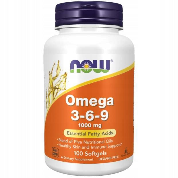 NOW Foods Omega 3-6-9 1000mg HEALTHY FATS HEART BRAIN IMMUNITY 100k