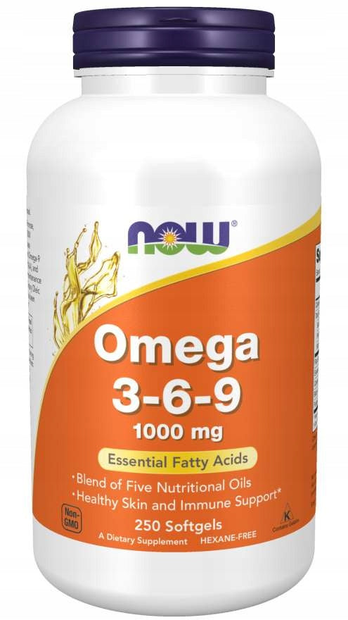 NOW Foods Omega 3-6-9 1000mg HEALTHY FATS HEART BRAIN IMMUNITY 250k
