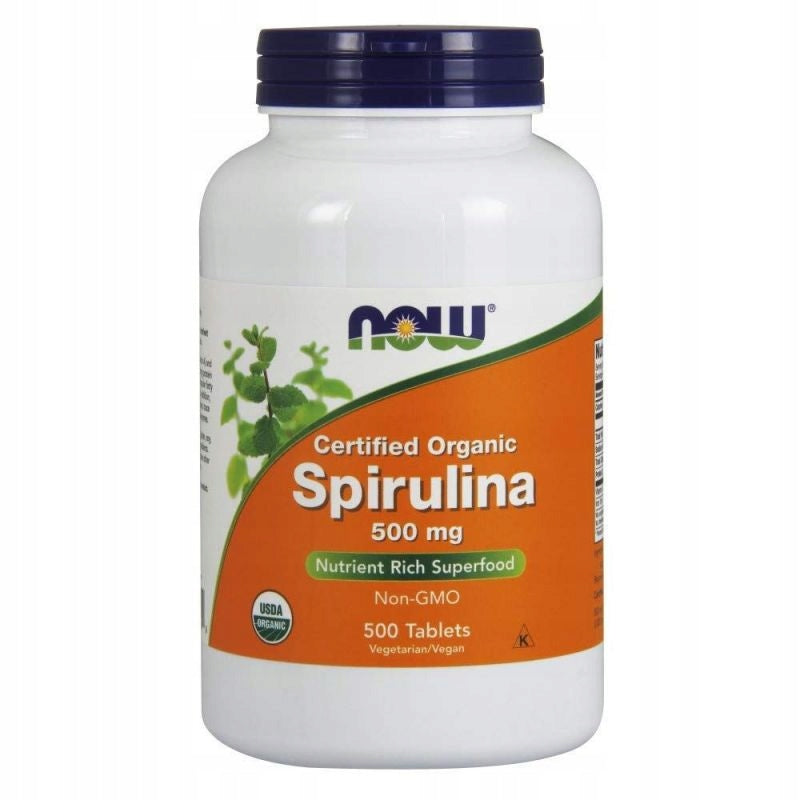 NOW Foods Organic SPIRULINA CERTIFIED 500 mg 500 tablets Manufacturer code 733739027009