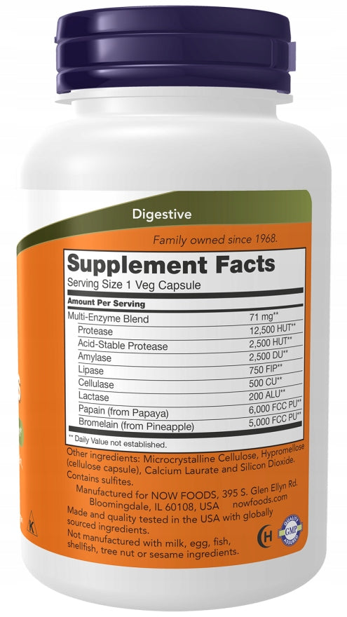 NOW Foods Plant Enzymes Digestion Support 120 Capsules Expiration date at least 1 year from the date of purchase