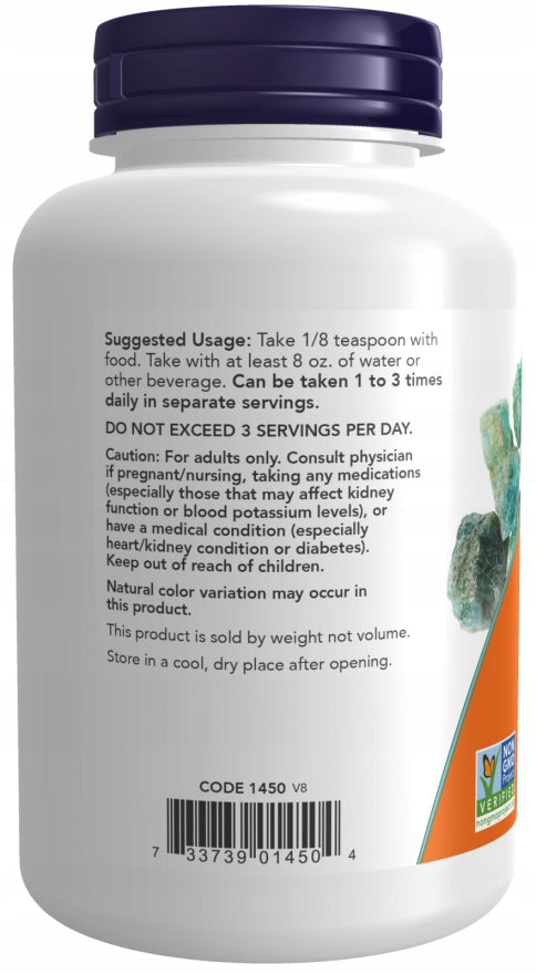 NOW Foods Potassium Chloride POTASSIUM CHLORIDE CONTRACTIONS POWDER 227g Manufacturer code 733739014504
