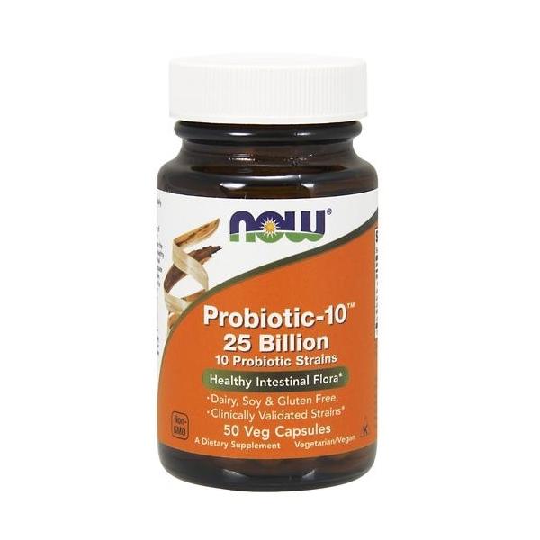 NOW Foods Probiotic-10 PROBIOTIC 10 STRAINS 25 BILLION DIGESTION VEGE 50 Expiration date not specified