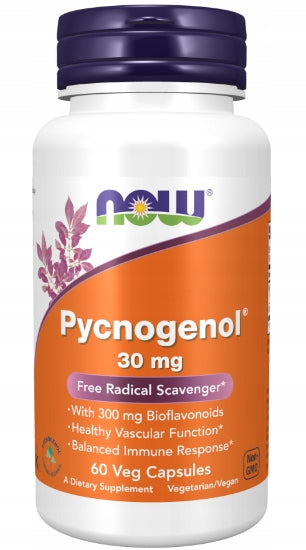NOW Foods Pycnogenol 30mg PINE BARK ANTIOXIDANT CIRCULATION VEGE 60caps Brand Now foods