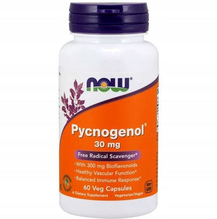 NOW Foods Pycnogenol 30mg PINE BARK ANTIOXIDANT CIRCULATION VEGE 60caps EAN (GTIN) 733739032645
