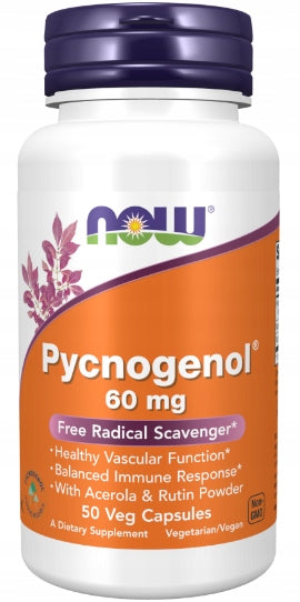 NOW Foods Pycnogenol 60mg PINE BARK ACEROLA ANTIOXIDANT VEGE 50k Brand Now foods