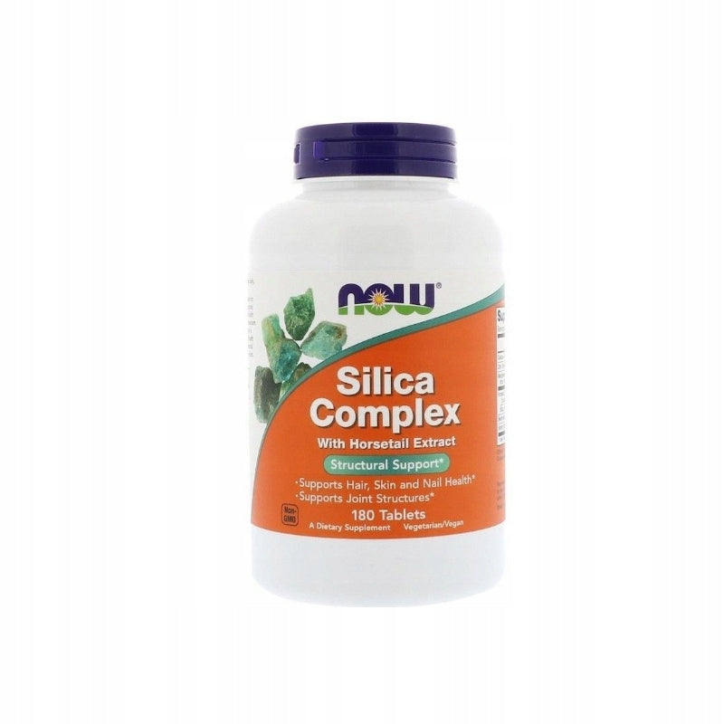NOW Foods Silica Complex 500mg HORSETAIL SILICA SKIN HAIR NAILS 180t Manufacturer code 733739014924