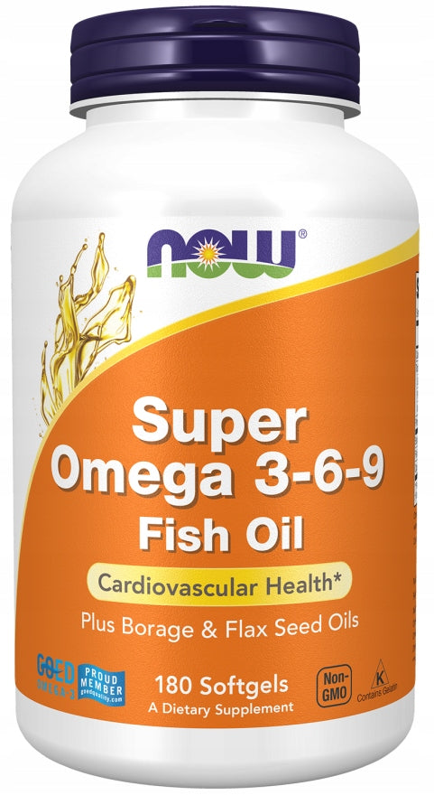 NOW Foods Super Omega 3-6-9 1200mg Omega 3 6 9 HEART EPA DHA GLA 180softgel