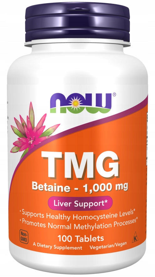 NOW Foods TMG 1000mg BETAINE HOMOCYSTEINE REDUCTION DETOX METHYLATION 100 tab