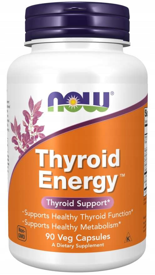 NOW Foods Thyroid Energy B-12 L-Tyrosine Zinc Selenium Copper Ashwaghanda 90caps