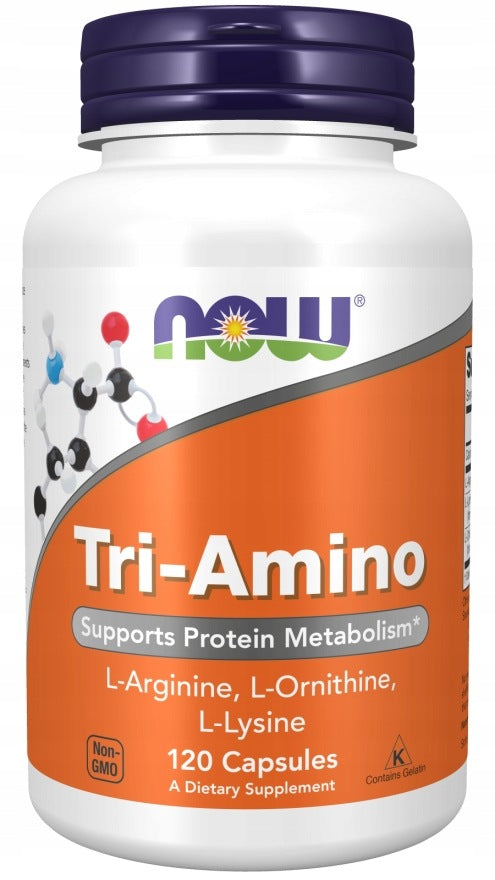 NOW Foods Tri-Amino Arginine Ornithine Lysine Comprehensive BCAA 120 vegg caps