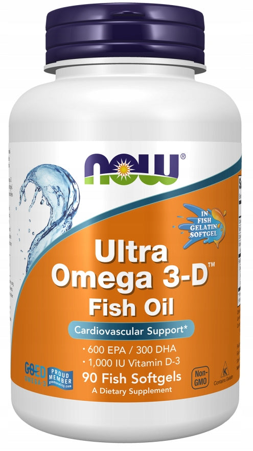 NOW Foods Ultra Omega 3-D + Vitamin D 3 Acids EPA DHA Heart 90softgels