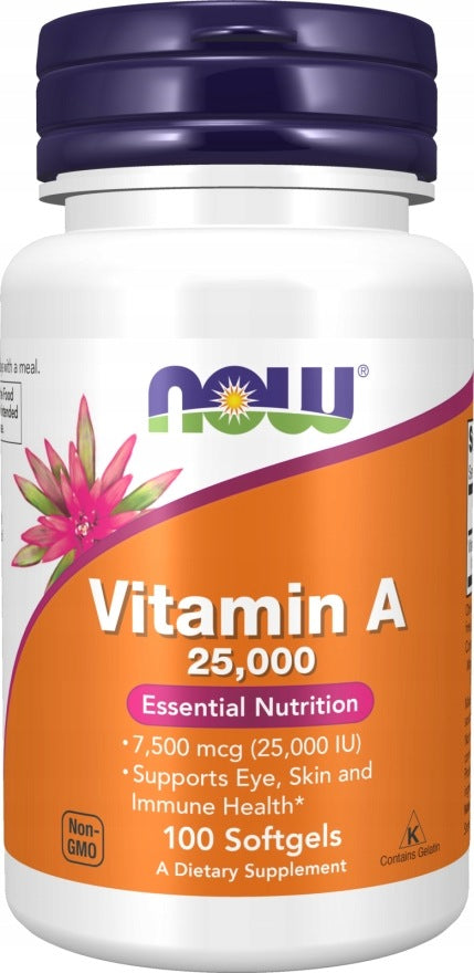 NOW Foods Vitamin A 25.000 IU Healthy Eyes Skin Immune System 100SG